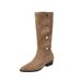 Melard Pointed Toe Slouch Women Western Cowboy 2025 Autumn Winter New Button High Chunky Heel Long Boots_vogvips.com