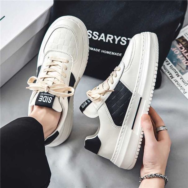 Men's Shoes Breathable Little White Shoes Male Students Platform Sports Shoes Casual Board Shoes_vogvips.com