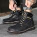 European Warm Series Men's High-top Martin British Style Anti-smash Anti-puncture Work Genuine Leather Steel Toe Waterproof Safety Boots_vogvips.com