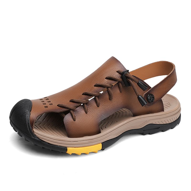 Mens Sandals Breathable Baotou Classic Casual Non Slip Beach Shoes 2026 New Summer Outdoor Comfortable Quick Drying_vogvips.com