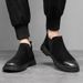 European Warm Series Chelea Men Autumn Breathable Mid-top Genuine Leather Short Britih Style High-top Workwear Trendy Veratile Martin_vogvips.com