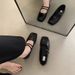 Square Head Small Leather Shoes Women's Design Sense Niche Flat Mary Jane Shoes Tide_vogvips.com