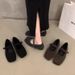 High-End Stylish Furry For Women, Outdoor Wear, 2025 New Autumn Winter French Retro Elegant Flat Mary Jane Shoes_vogvips.com