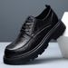 2025 Spring New Men's Made Of Genuine Leather, High Quality, Black Heightened Leather Shoes, British Breathable Business_vogvips.com