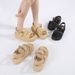 Women’s Shoes Summer New Open Toe Woven Hollow Flat Sandald Roman Shoes Trend Heightening Women's Shoes_vogvips.com