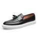 British Style One Legged Tassel Loafers Men's Casual Shoes, Versatile And Fashionable Patterned Bean Shoes For Men_vogvips.com