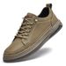 Men's Shoes Leather Men's Round Head Shallow Mouth Board Shoes Breathable Casual Shoes_vogvips.com