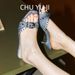 Chuyuji European Collection Sexy Studded Slip-On Sandals For Women, Summer Outdoor Wear, Belt Buckle, Denim Blue, Kitten_vogvips.com