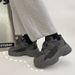 Men's Chunky Platform Sneakers Trendy Mesh Upper Retro Style Comfortable Low Top Casual Shoes Brown Apricot White Cow Suede_vogvips.com