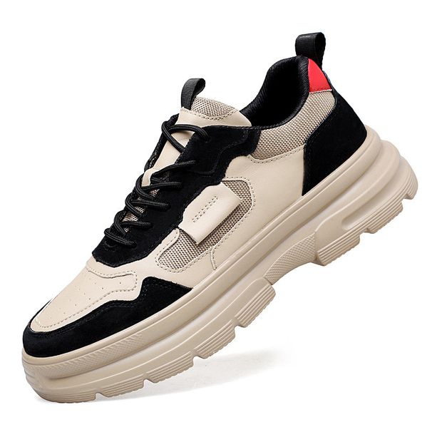 Men's Shoes Trendy Dad Shoes Leather Surface Breathable Sports Shoes Platform Casual Board Shoes_vogvips.com