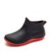 Voyage 2025 New Waterproof Low-Cut Boots Korean And Japanese Style Fashionable Non-Slip Fleece-Lined Women's Rain Shoes_vogvips.com