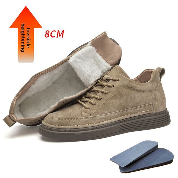 Large Size Men's Board Shoes, Height Increase Within The Size Cm British Style Platform Casual Shoes, Sports Small Leather Shoes_vogvips.com