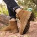 Winter Snow Boots Men Lace-up Anti-slip Warm Comfortable Plush Ankle Boots Men Casual Soft Breathable Outdoor High-top Boots Men_vogvips.com