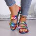 Summer New Flat Sandals For Women, Fashion Iridescent Gradient One-Strap Sandals, Internet-Famous Versatile Beach Shoes_vogvips.com