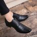 British Style Nightclub Hairstylist Leather Casual Business Lace-up Pointed Toe Men's Shoes_vogvips.com