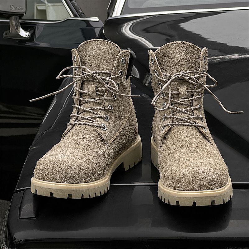 New Leather Spring Men's Shoes High-top Men's Heightening Tooling Martin Boots_vogvips.com