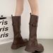 Brown British Style Chunky Heel Thick Sole Long For Women 2025 New Spring Autumn Over-the-Knee Height Increasing Riding_vogvips.com