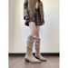 Gravity Shoe Factory Pointed Knee 2025 New Western Style Pleated Pile High Leg Knight Boots_vogvips.com