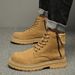 Tooling Boots Men's Outdoor Martin Boots Men's Big Head Big Yellow Boots Fur Retro Men's Boots_vogvips.com