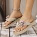 Women’s Shoes Women's Small Diamond Flower Straw Woven Outdoor Summer Beach Shoes Non Slip Thick Bottom Flat Heel Sandals_vogvips.com