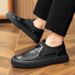 Fashion Black Casual Board Shoes Minimalist And Classic Design Style Office And Driving Daily Outdoor Walking Youth Quality Shoes Hot_vogvips.com