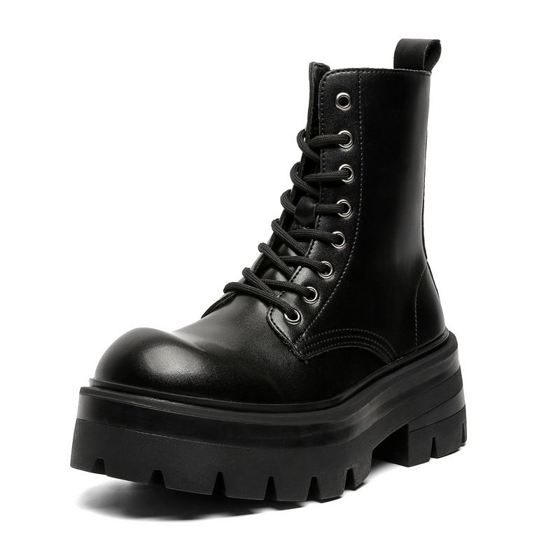 Vintage High-top Shoes Paris Platform Derby Martin Boots Men's Big-headed Locomotive Boots Hiking Boots_vogvips.com