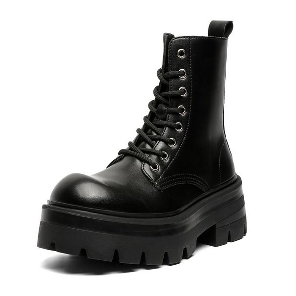 Vintage High-top Shoes Paris Platform Derby Martin Boots Men's Big-headed Locomotive Boots Hiking Boots_vogvips.com