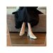 Chuyuji French-style Elegant Satin Nude High-heeled Shoes Women, Chunky Heel, Square Toe, Stylish And Comfortable For_vogvips.com