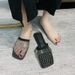 Flat-soled Niche Mesh Square-toed Woven For Spring/summer 2025, Hollow-out European And American New Fashion Breathable_vogvips.com
