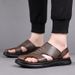 Men’s Shoes Genuine Leather Sandals For Men Outdoor Wear Summer Breathable Casual Men's Sandals Soft Surface Beach Men's Trendy Shoes_vogvips.com