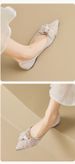 Pointed Rhinestone Single Shoes Women's Autumn Bow One Pedal Fairy Shoes Large Size_vogvips.com