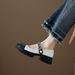 thick-soled Mary Jane Shoes Women's Word With Thick Heel Light Mouth Color Matching French Soft-soled Single Shoes_vogvips.com
