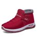 Shoes Winter Snow Velcro, Women's With Fleece Lining, Thickened Short Boots, Warm Outdoor Cotton Boots_vogvips.com