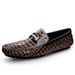 Loafu Single Shoes, Crocodile Pattern Men's Feet, Formal Men's Shoes, Doudou Leather Shoes_vogvips.com
