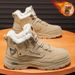 Men's Winter Fleece-Lined Martin Boots, British Retro High-Top Work Shoes, Thickened Warm Cotton Short Boots_vogvips.com
