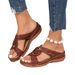 New Large Size Slippers Vintage Car Line Non-slip Round Head Wedge With Comfortable One Word Slippers Women_vogvips.com