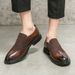 Euro Step Men's Brogue Carved Gentleman Business Leather Large Size Fashion Trend Loafers Slip-On Shoes_vogvips.com