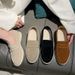 SHLIANG Fashion Suede Driving Shoes Leather Women Casual Shoes Brand Design Soft Women Loafers Moccasins Slip On Leisure Walking Shoes Y0270_vogvips.com