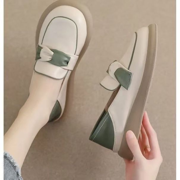 Flat-soled Single Shoes Women's Casual Thick-soled Shallow-mouth Pregnant Women Soft-soled One-pedal Loafers_vogvips.com