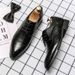Suitable For All Seasons British Style Men's Trendy Brogue Carved Business Casual Hairstylist Thick Sole Youth Small Leather Shoes Men_vogvips.com