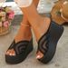 plus Size Women's Peep Toe Wedge Sandals Summer Thick Sole Breathable Mesh European American Style Slippers_vogvips.com