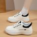 2026 Spring And Autumn New Leather White Sneakers For Women, Versatile Women's Shoes, Comfortable Student Running Sports_vogvips.com