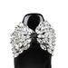 5297-H72 Korean Version Banquet Socialite Women's Square Toe, Mid Heel, Shallow Mouth, Rhinestone Bow, Suede, Coarse_vogvips.com