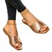 Women's Comfortable Flat Open Toe Casual Outdoor Slippers Slip-On Breathable Lazy Summer Slippers with Rubber Sole Size 40 43_vogvips.com