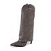 Women's Shoes Spring New Retro Rivet High Leg Trouser Boots Women's Boots All Match Boots Knight Boots Long Boots_vogvips.com