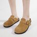 Women's Shoes Genuine Leather Shoes New Spring And Autumn Thick Soled Closed Toe Slip On Fashionable Flat Half Slippers_vogvips.com