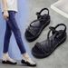 European Style Women's Thick-soled Sandals 2025 Summer New Korean Version Internet Celebrity Ins Rhinestone Versatile_vogvips.com