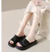 Slippers Women Summer Flat Shoes Female Slides Pantofle Fashion Platform Low Rome Scandals PU Fabric Rubber Hoof 250321_vogvips.com