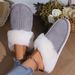 Home Furry Women, Autumn And Winter Fuzzy Indoor Warm Cotton Slippers For Men, Thick Sole_vogvips.com