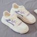 New Fashion Color Blocking Sports And Leisure For Autumn 2025, White Shoelaces, College Style, Plus Size Women's Shoes,_vogvips.com